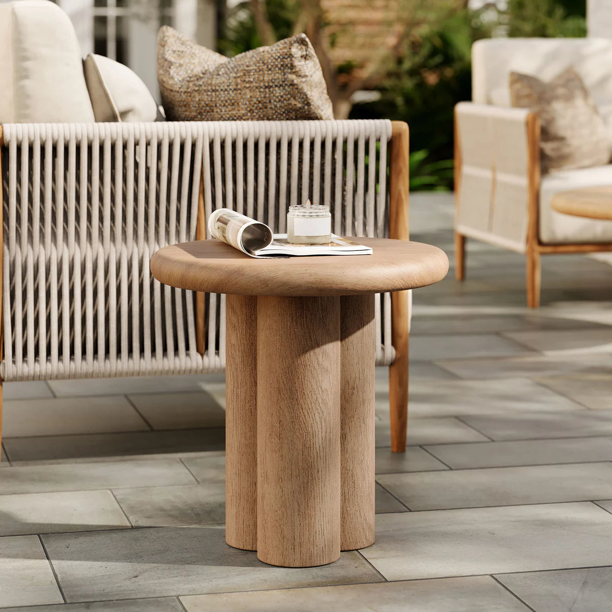 Tori 20 Inch Round Indoor Outdoor Side Table