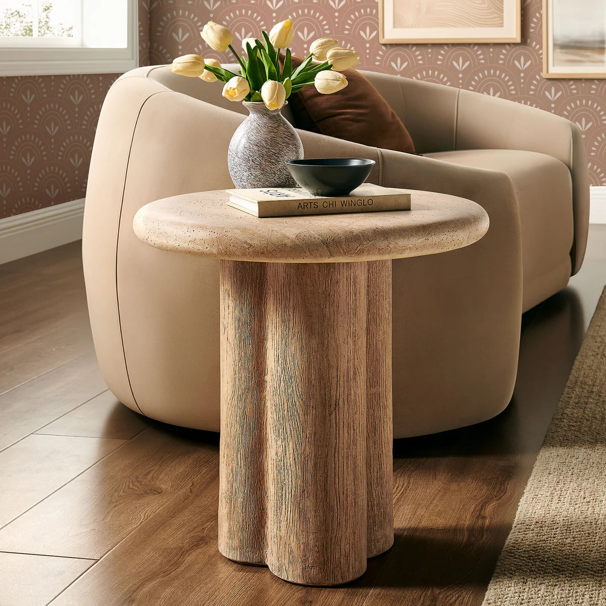 Tori 20 Inch Round Indoor Outdoor Side Table