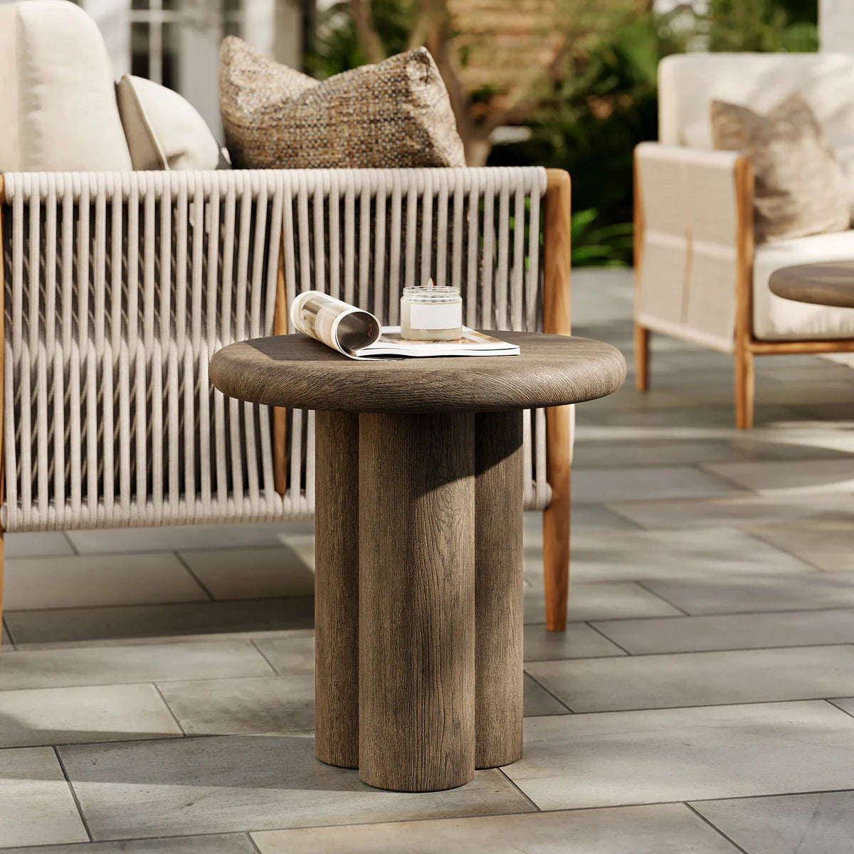 Tori 20 Inch Round Indoor Outdoor Side Table