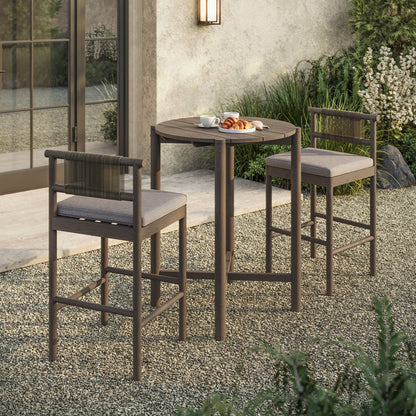 Eleni 3-Piece Outdoor Teak Wood Bar Set