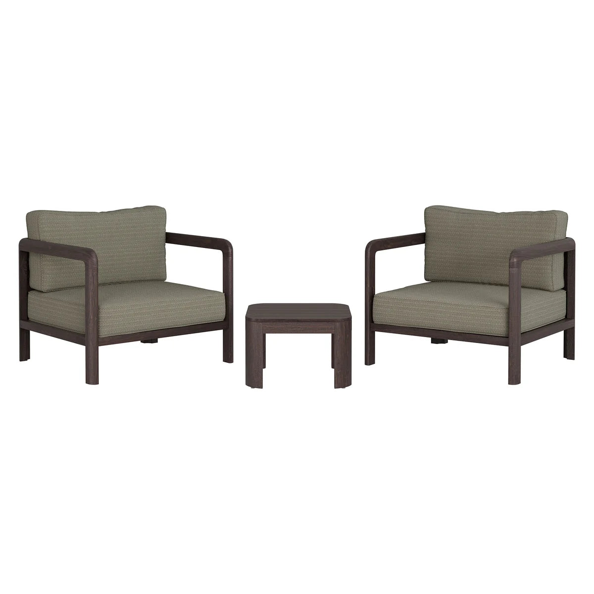 Kona 3-Piece Outdoor Teak Wood Patio Seating Set with 20" Side Table
