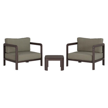 Kona 3-Piece Outdoor Teak Wood Patio Seating Set with 20" Side Table
