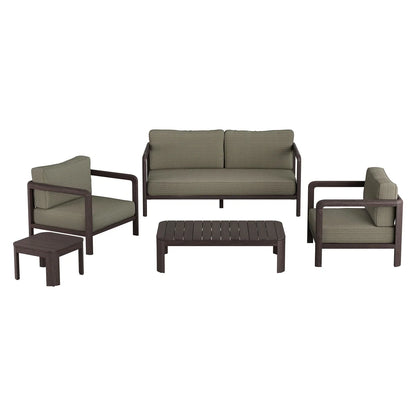 Kona 5-Piece Outdoor Teak Wood Patio Conversation Furniture Set