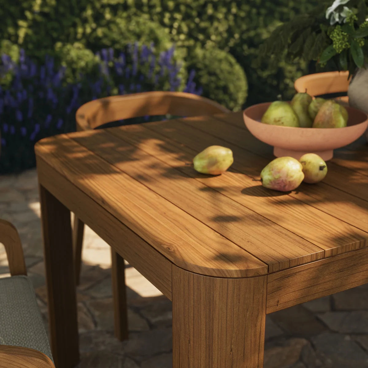 Kona 7-Piece Outdoor Teak Wood Patio Dining Set - 87" Table and 6 Chairs