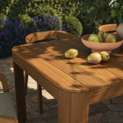 Kona 7-Piece Outdoor Teak Wood Patio Dining Set - 87" Table and 6 Chairs