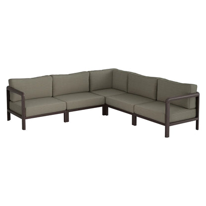 Kona 5-Piece Outdoor Teak Wood Corner Modular Patio Sectional Sofa Set