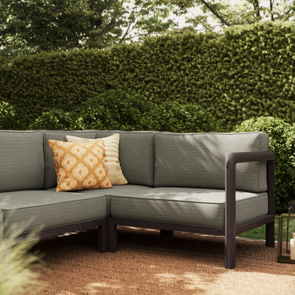 Kona 6-Piece Outdoor Teak Wood Modular Patio Sectional Sofa Set