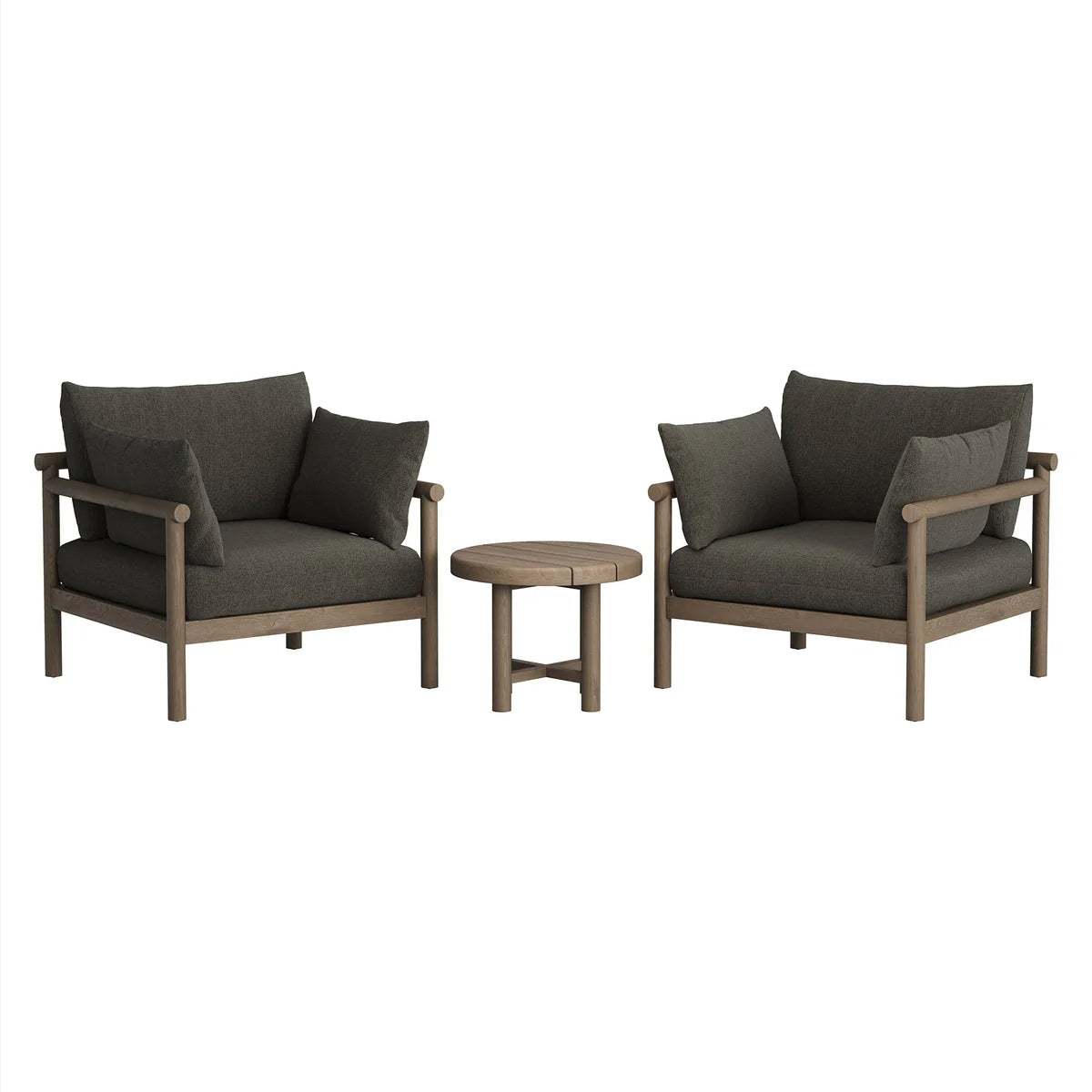 Eleni 3‑Piece Outdoor Teak Wood Lounge Set