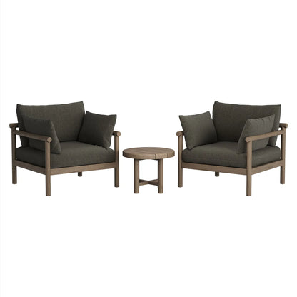 Eleni 3‑Piece Outdoor Teak Wood Lounge Set