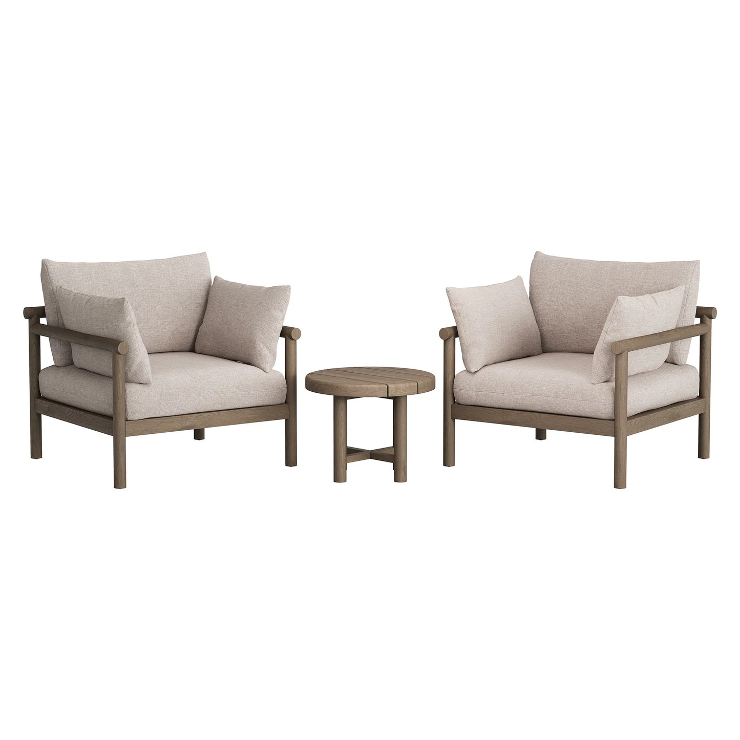 Eleni 3‑Piece Outdoor Teak Wood Lounge Set