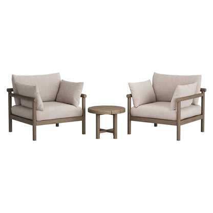 Eleni 3‑Piece Outdoor Teak Wood Lounge Set