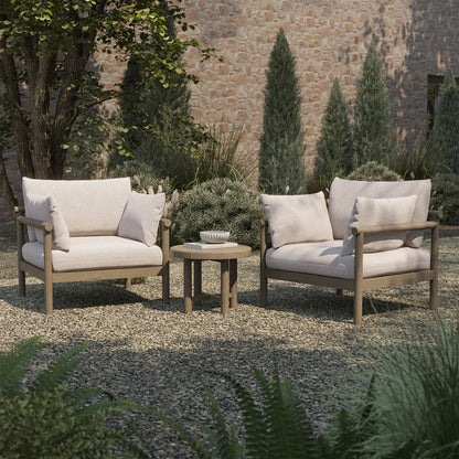 Eleni 3‑Piece Outdoor Teak Wood Lounge Set