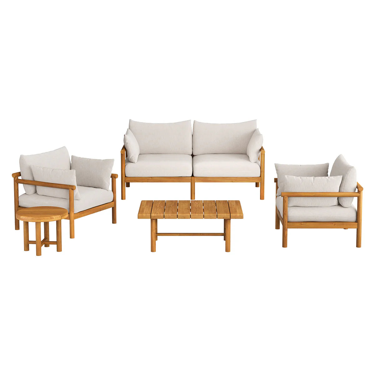 Eleni 5‑Piece Outdoor Teak Wood Furniture Set