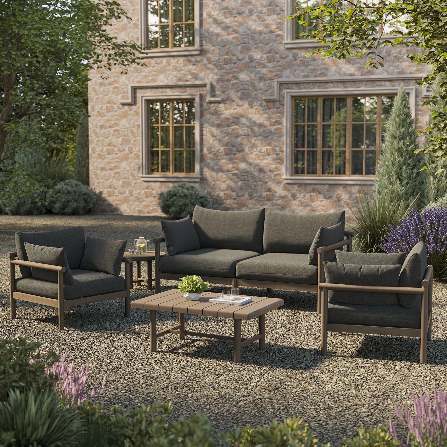 Eleni 5‑Piece Outdoor Teak Wood Furniture Set