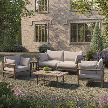 Eleni 5‑Piece Outdoor Teak Wood Furniture Set