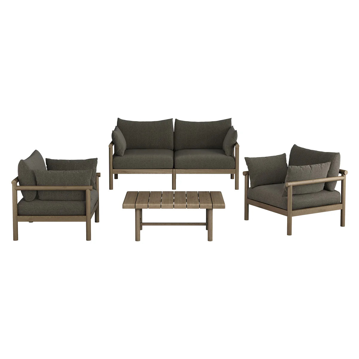 Eleni 4‑Piece Outdoor Teak Wood Sofa Set
