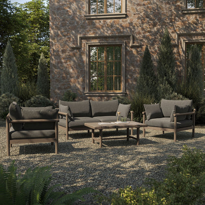 Eleni 4‑Piece Outdoor Teak Wood Sofa Set