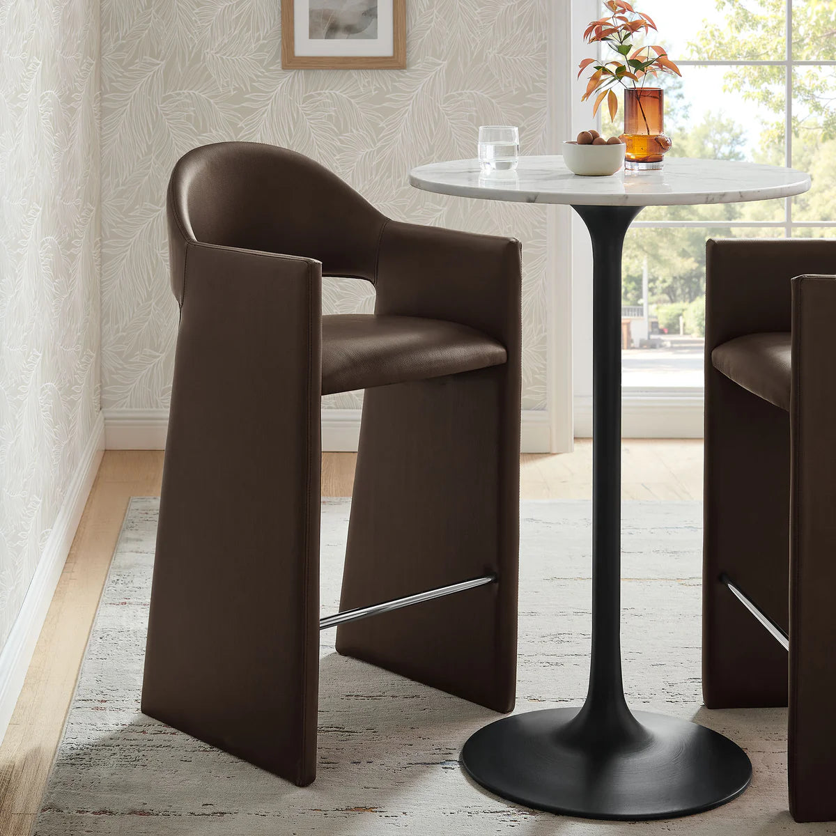 Talia 41 Inch Vegan Leather Bar Stool