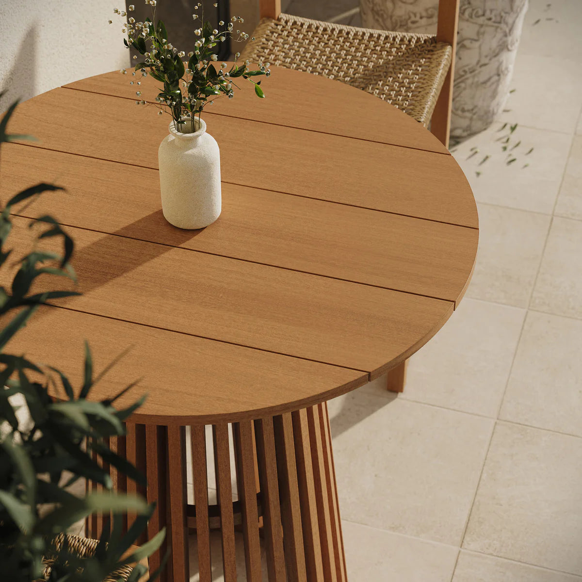 Rowe 5-Piece Outdoor Teak Wood Bar Set in Natural