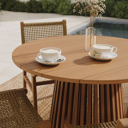 Reed 5-Piece Outdoor Teak Wood Dining Set in Natural