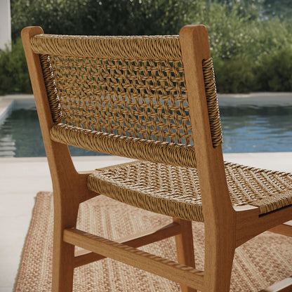 Rowe 5-Piece Outdoor Teak Wood Dining Set in Natural