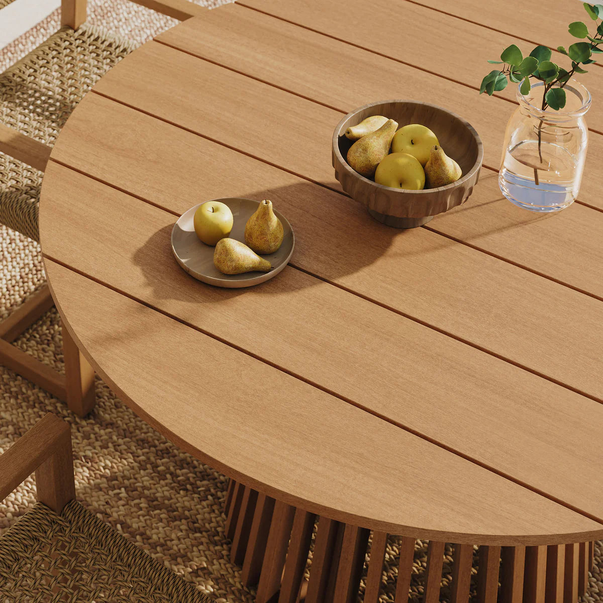 Reed 5-Piece Outdoor Teak Wood Dining Set in Natural
