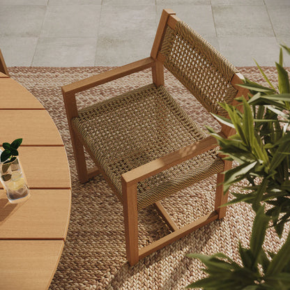 Reed 5-Piece Outdoor Teak Wood Dining Set in Natural