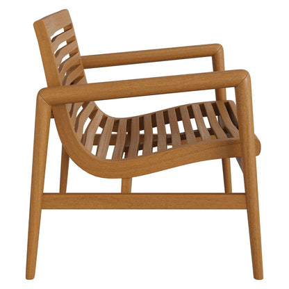 Hayden Outdoor Teak Wood Armchairs Set of 2 in Natural