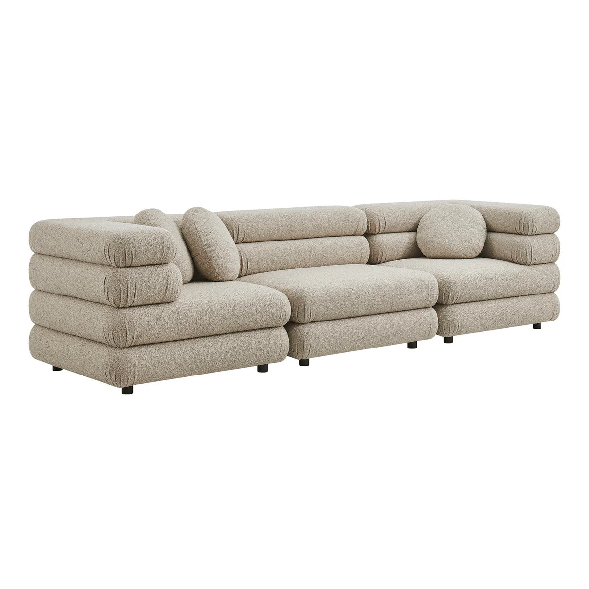 Jubilee Upholstered Modular 3‑Piece Sofa Set – Looped Yarn Fabric