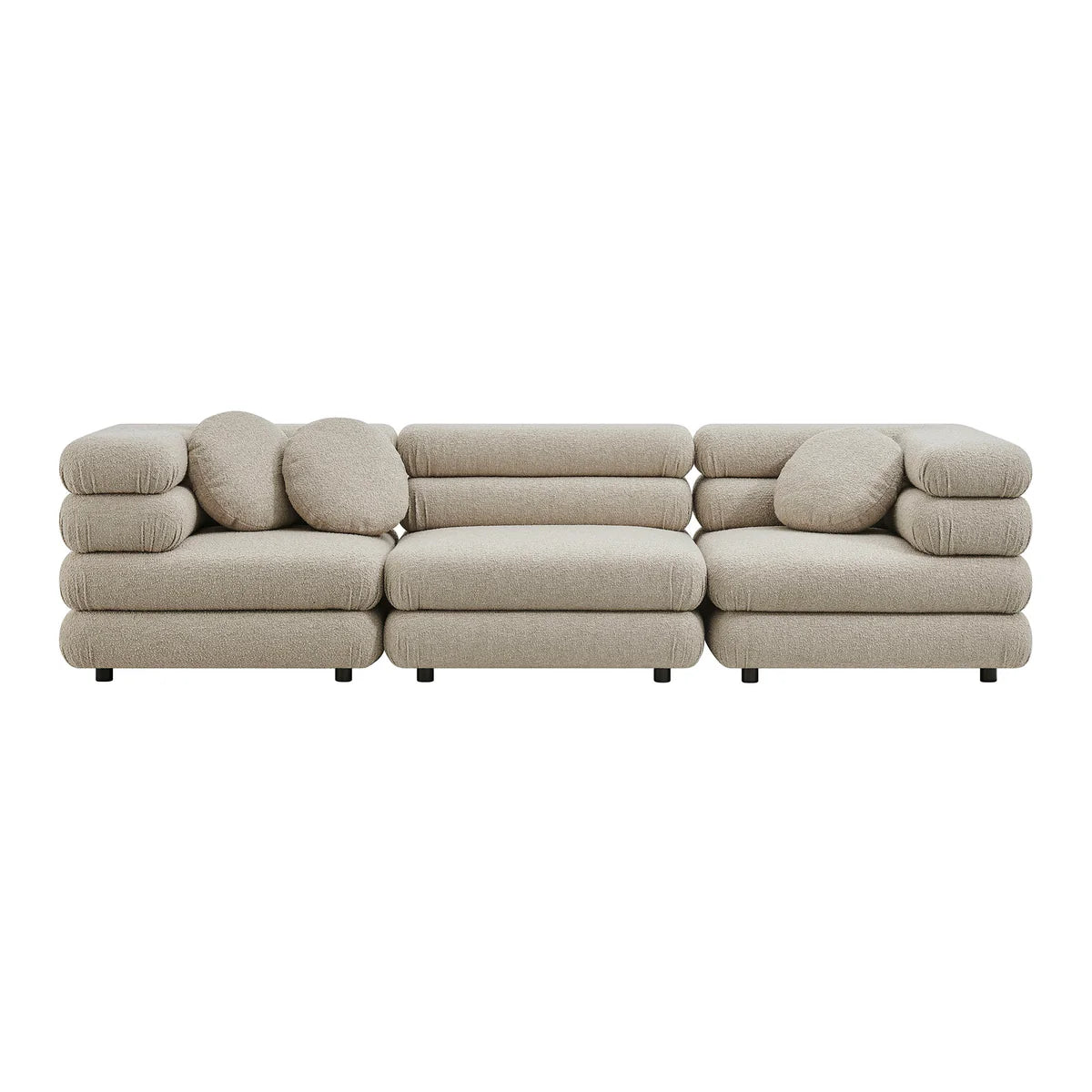 Jubilee Upholstered Modular 3‑Piece Sofa Set – Looped Yarn Fabric