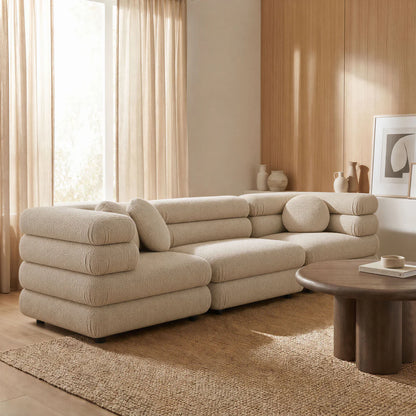 Jubilee Upholstered Modular 3‑Piece Sofa Set – Looped Yarn Fabric