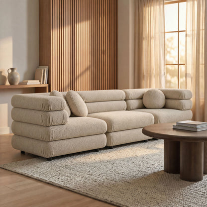 Jubilee Upholstered Modular 3‑Piece Sofa Set – Looped Yarn Fabric