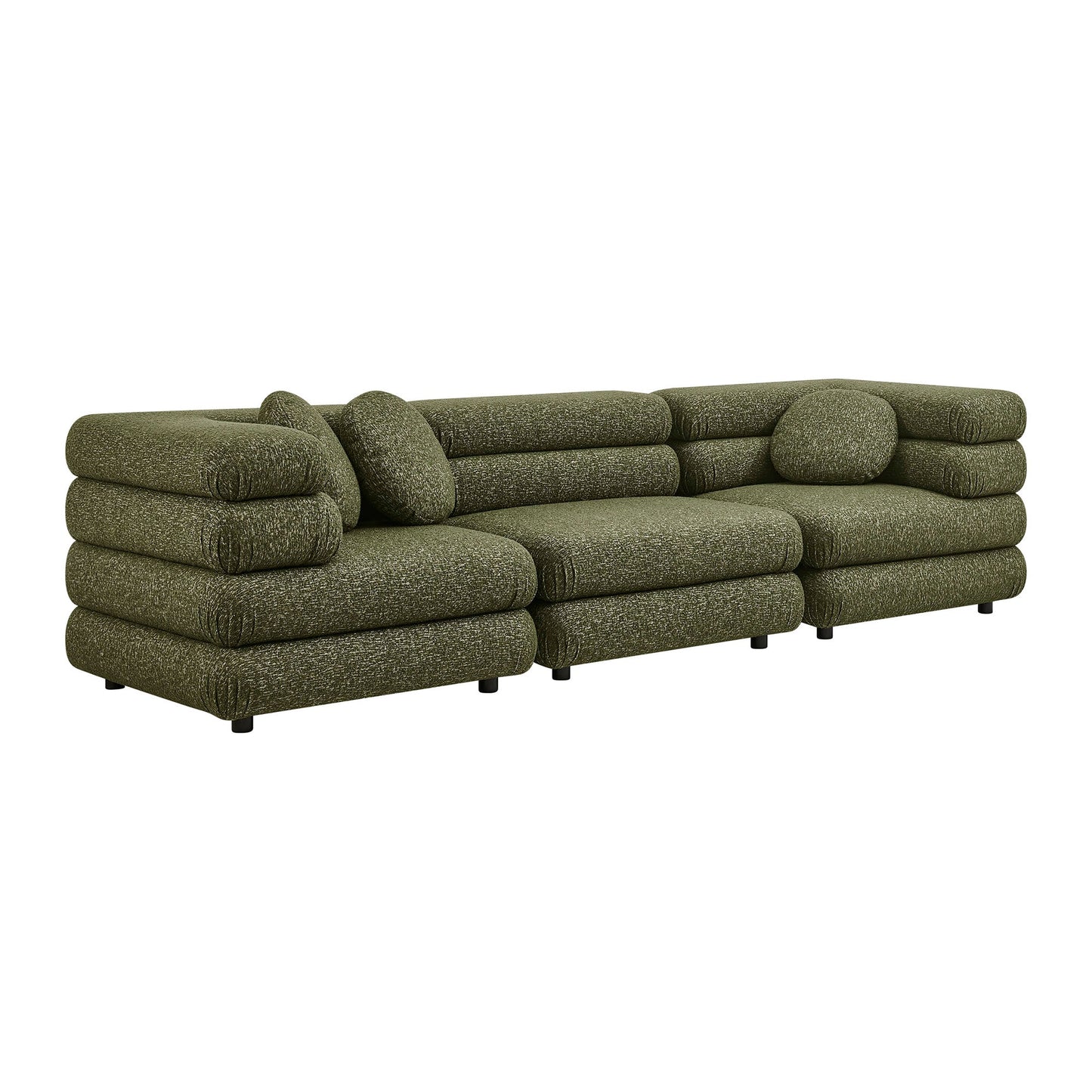 Jubilee Upholstered Modular 3‑Piece Sofa Set – Looped Yarn Fabric