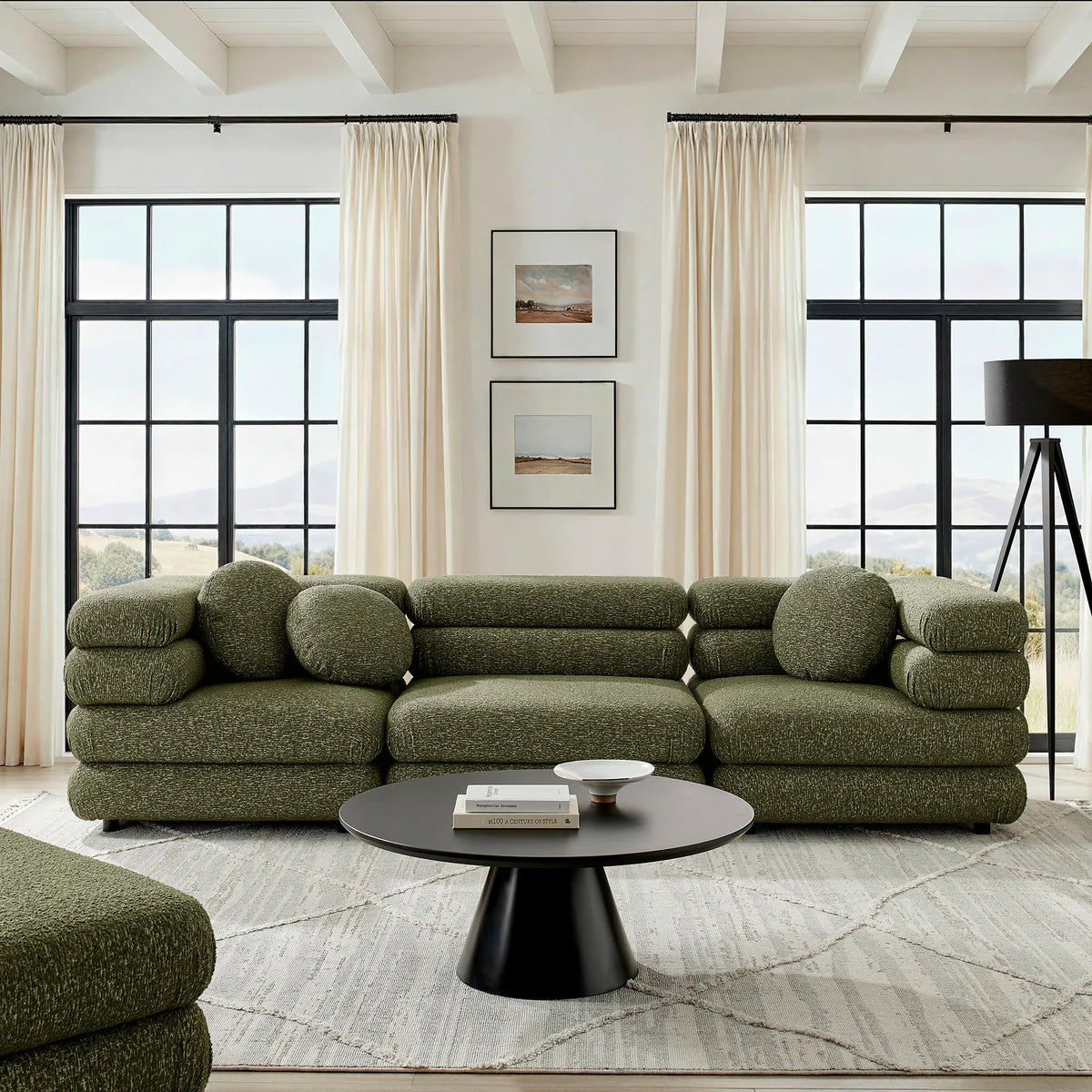 Jubilee Upholstered Modular 3‑Piece Sofa Set – Looped Yarn Fabric