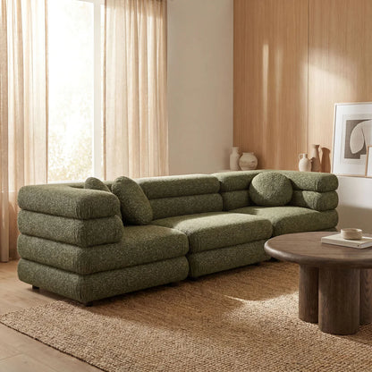 Jubilee Upholstered Modular 3‑Piece Sofa Set – Looped Yarn Fabric