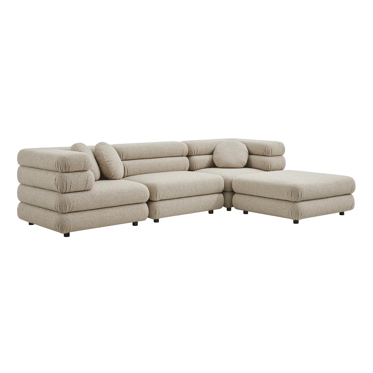 Jubilee Upholstered Modular 4‑Piece Sofa Set – Looped Yarn Fabric