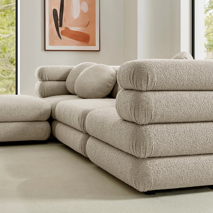 Jubilee Upholstered Modular 4‑Piece Sofa Set – Looped Yarn Fabric
