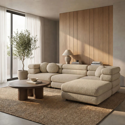 Jubilee Upholstered Modular 4‑Piece Sofa Set – Looped Yarn Fabric