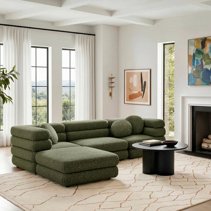 Jubilee Upholstered Modular 4‑Piece Sofa Set – Looped Yarn Fabric