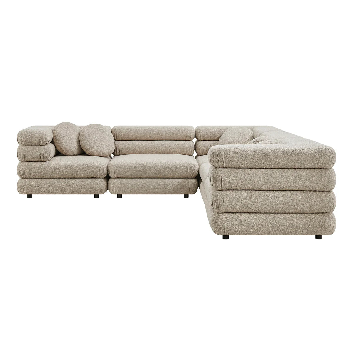 Jubilee Upholstered Modular 5‑Piece L‑Shaped Sofa Set – Looped Yarn Fabric