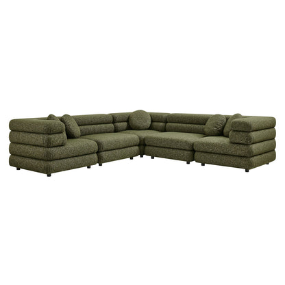 Jubilee Upholstered Modular 5‑Piece L‑Shaped Sofa Set – Looped Yarn Fabric