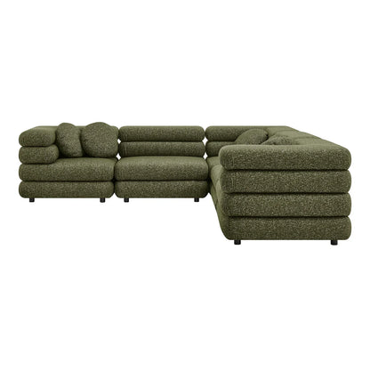 Jubilee Upholstered Modular 5‑Piece L‑Shaped Sofa Set – Looped Yarn Fabric