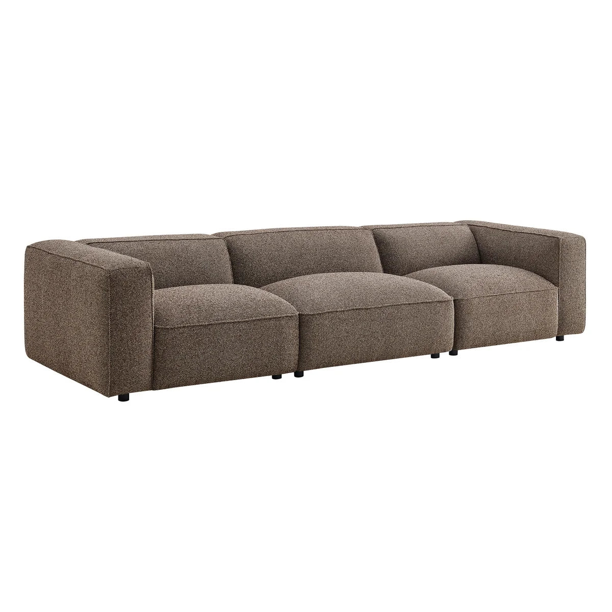 Auren 3 Piece Lattice Bouclé Upholstered Modular Sofa