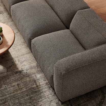 Auren 3 Piece Lattice Bouclé Upholstered Modular Sofa
