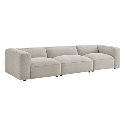 Auren 3 Piece Lattice Bouclé Upholstered Modular Sofa