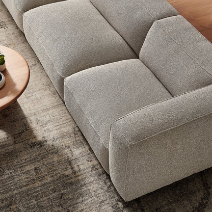 Auren 3 Piece Lattice Bouclé Upholstered Modular Sofa