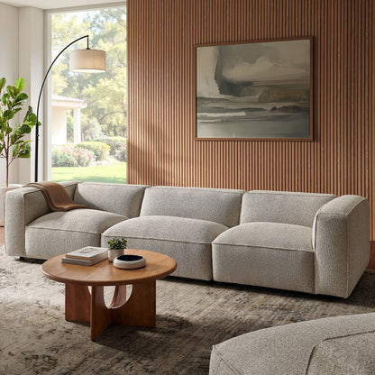 Auren 3 Piece Lattice Bouclé Upholstered Modular Sofa
