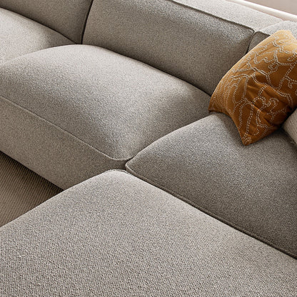 Auren 4 Piece Lattice Bouclé Upholstered Modular Sofa with Ottoman