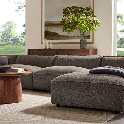 Auren 6 Piece Lattice Bouclé Upholstered Modular Sectional with Ottomans