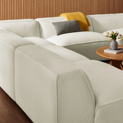Auren 5 Piece Lattice Bouclé Upholstered Modular Corner Sectional